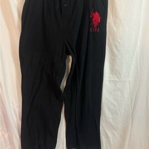 U.S. Polo Assn. Black Sweatpants with Red Logo